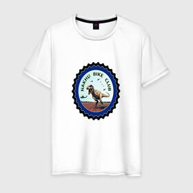 Мужская футболка хлопок с принтом Динозавр в Кировске, 100% хлопок | прямой крой, круглый вырез горловины, длина до линии бедер, слегка спущенное плечо. | вымершее животное | динозавр | динозавры | животное | хищник