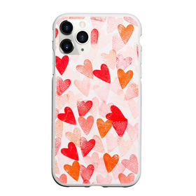 Чехол для iPhone 11 Pro матовый с принтом Ванильные сердечки в Кировске, Силикон |  | 14 февраля | 8 марта | love | девочки | день святого валентина | женская | любовь | подружке | сердечки