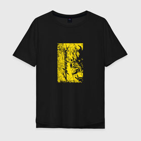 Мужская футболка хлопок Oversize с принтом Cyberpunk 2077 в Кировске, 100% хлопок | свободный крой, круглый ворот, “спинка” длиннее передней части | cyberpunk 2077 | samurai | киберпанк 2077 | самурай
