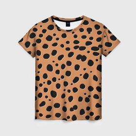 Женская футболка 3D с принтом Леопард в Кировске, 100% полиэфир ( синтетическое хлопкоподобное полотно) | прямой крой, круглый вырез горловины, длина до линии бедер | киса | кисуля | кот | котёнок | коты | кошечка | кошка | кошки | леопард | текстура | тигр | тигрица