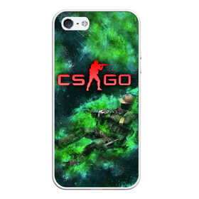 Чехол для iPhone 5/5S матовый с принтом CS GO Green rage в Кировске, Силикон | Область печати: задняя сторона чехла, без боковых панелей | counter strike | cs go | дым | зелёный | контра | кс го