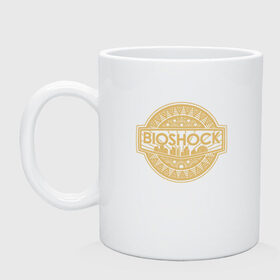 Кружка с принтом Bioshock Golden Logo в Кировске, керамика | объем — 330 мл, диаметр — 80 мм. Принт наносится на бока кружки, можно сделать два разных изображения | bioshock infinite | little sister | биошок | большой папочка | винтаж | ретро | сестра