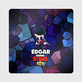 Магнит виниловый Квадрат с принтом BRAWL STARS EDGAR в Кировске, полимерный материал с магнитным слоем | размер 9*9 см, закругленные углы | 8 bit | brawl stars | byron | colette | crow | edgar | gale | leon | max | mr.p | sally leon | shark | virus 8 bit | werewolf leon | акула | байрон | берли | бравл старс | ворон | коллет | макс | оборотень | эдгар