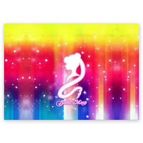 Поздравительная открытка с принтом Sailor Moon в Кировске, 100% бумага | плотность бумаги 280 г/м2, матовая, на обратной стороне линовка и место для марки
 | ami | girl | mizuno | moon | sailor | tsukino | usagi | ами | банни | волшебница | девушка | малышка | махо сёдзё | мидзуно | минако | мун | рэй | сейлор | усаги | хино | цукино | чибиуса