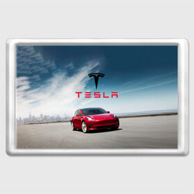 Магнит 45*70 с принтом Tesla Model 3 в Кировске, Пластик | Размер: 78*52 мм; Размер печати: 70*45 | 3 | america | auto | car | electric | elon | model | motors | musk | tesla | usa | vehicle | авто | америка | илон | маск | модель | сша | тесла | электромобиль
