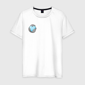 Мужская футболка хлопок с принтом Ламантин в Кировске, 100% хлопок | прямой крой, круглый вырез горловины, длина до линии бедер, слегка спущенное плечо. | ламантин | любовь | мило | парная | сердечко | сердце
