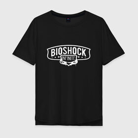 Мужская футболка хлопок Oversize с принтом Bioshock Infinite Logo в Кировске, 100% хлопок | свободный крой, круглый ворот, “спинка” длиннее передней части | big daddy | bioshock infinite | little sister | биошок | большой папочка | винтаж | ретро | сестра