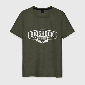 Мужская футболка хлопок с принтом Bioshock Infinite Logo в Кировске, 100% хлопок | прямой крой, круглый вырез горловины, длина до линии бедер, слегка спущенное плечо. | big daddy | bioshock infinite | little sister | биошок | большой папочка | винтаж | ретро | сестра