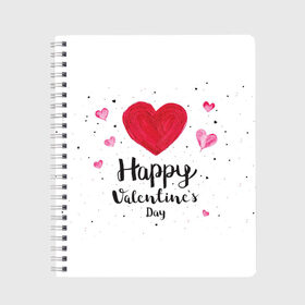 Тетрадь Valentines Day: в Кировске, 100% бумага | 48 листов, плотность листов — 60 г/м2, плотность картонной обложки — 250 г/м2. Листы скреплены сбоку удобной пружинной спиралью. Уголки страниц и обложки скругленные. Цвет линий — светло-серый
 | heart | holidays | valentines day | день святого валентина | надписи | праздники | сердце