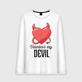 Мужской лонгслив хлопок с принтом Valentines Day Devil в Кировске, 100% хлопок |  | art | devil | heart | holiday | valentines day | арт | день влюбленных | день святого валентина | дьявол | праздник | сердце