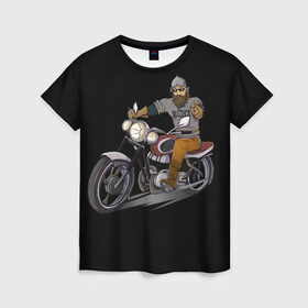 Женская футболка 3D с принтом Богатырь в Кировске, 100% полиэфир ( синтетическое хлопкоподобное полотно) | прямой крой, круглый вырез горловины, длина до линии бедер | авто | байкеры | богатырь | былины | дороги | металл | мотоцикл | панки | рок | сказки