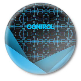 Значок с принтом CONTROL REMEDY (S) в Кировске,  металл | круглая форма, металлическая застежка в виде булавки | control | game | remedy | tegunvteg | игры | контрол | ремеди
