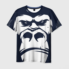 Мужская футболка 3D с принтом Горилла в Кировске, 100% полиэфир | прямой крой, круглый вырез горловины, длина до линии бедер | горилла | иллюстрация | молодежь | подарок | скейт | тренд
