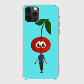 Чехол для iPhone 12 Pro Max с принтом счастливая вишенка в Кировске, Силикон |  | вишня | привет | смайлик | улыбка | ягоды
