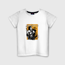 Детская футболка хлопок с принтом Dark Souls в Кировске, 100% хлопок | круглый вырез горловины, полуприлегающий силуэт, длина до линии бедер | dark souls | брызги | войн | дакр соулс | игра | рыцарь | тёмные души