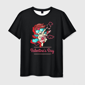 Мужская футболка 3D с принтом Valentines Day в Кировске, 100% полиэфир | прямой крой, круглый вырез горловины, длина до линии бедер | angel | cupid | day | happy | heart | love | rose | valentine | valentines | ангел | валентин | валентина | валентинка | день | купидон | любовь | святого | святой | сердце