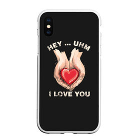 Чехол для iPhone XS Max матовый с принтом I love you в Кировске, Силикон | Область печати: задняя сторона чехла, без боковых панелей | angel | cupid | day | happy | heart | love | rose | valentine | valentines | ангел | валентин | валентина | валентинка | день | купидон | любовь | святого | святой | сердце