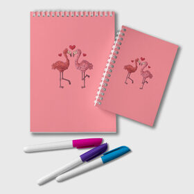 Блокнот с принтом Love Forever в Кировске, 100% бумага | 48 листов, плотность листов — 60 г/м2, плотность картонной обложки — 250 г/м2. Листы скреплены удобной пружинной спиралью. Цвет линий — светло-серый
 | Тематика изображения на принте: angel | cupid | day | flamingo | happy | heart | love | rose | valentine | valentines | ангел | валентин | валентина | валентинка | день | купидон | любовь | святого | святой | сердце | фламинго