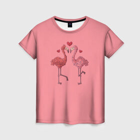 Женская футболка 3D с принтом Love Forever в Кировске, 100% полиэфир ( синтетическое хлопкоподобное полотно) | прямой крой, круглый вырез горловины, длина до линии бедер | angel | cupid | day | flamingo | happy | heart | love | rose | valentine | valentines | ангел | валентин | валентина | валентинка | день | купидон | любовь | святого | святой | сердце | фламинго