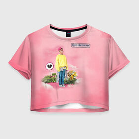 Женская футболка Crop-top 3D с принтом Ваня Дмитриенко в Кировске, 100% полиэстер | круглая горловина, длина футболки до линии талии, рукава с отворотами | ваня дмитриенко | венера  юпитер | исполнитель | музыка | трек