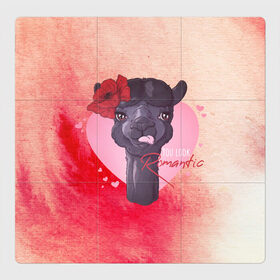 Магнитный плакат 3Х3 с принтом Lama love в Кировске, Полимерный материал с магнитным слоем | 9 деталей размером 9*9 см | 14 февраля | love | the 14th of february | valentine | день влюбленных | любовь | пара | святой валентин