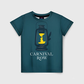 Детская футболка 3D с принтом Карнивал Роу - Carnival Row в Кировске, 100% гипоаллергенный полиэфир | прямой крой, круглый вырез горловины, длина до линии бедер, чуть спущенное плечо, ткань немного тянется | Тематика изображения на принте: carnival row | волшебный | исторический | карнивал роу | крылья | лампа | лого | логотип | подарок | сериал | сказка | фея | шляпа