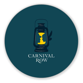 Коврик для мышки круглый с принтом Карнивал Роу - Carnival Row в Кировске, резина и полиэстер | круглая форма, изображение наносится на всю лицевую часть | carnival row | волшебный | исторический | карнивал роу | крылья | лампа | лого | логотип | подарок | сериал | сказка | фея | шляпа