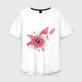 Мужская футболка хлопок Oversize с принтом Red Eye в Кировске, 100% хлопок | свободный крой, круглый ворот, “спинка” длиннее передней части | 2021 | art | cristal | eye | red