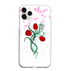 Чехол для iPhone 11 Pro Max матовый с принтом Весенний вальс в Кировске, Силикон |  | 8 марта | love | tulips | алые | бабушка | букет | бутоны | весна | девушке | дочь | жена | женщинам | красные цветы | лепестки | лето | листья | лучшая | любимая | любовь | мама | подарок | природа