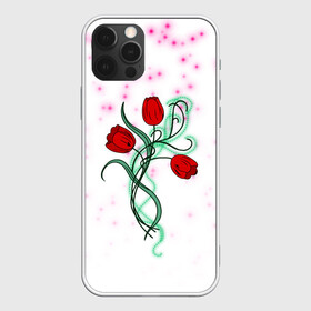 Чехол для iPhone 12 Pro Max с принтом Весенний вальс в Кировске, Силикон |  | 8 марта | love | tulips | алые | бабушка | букет | бутоны | весна | девушке | дочь | жена | женщинам | красные цветы | лепестки | лето | листья | лучшая | любимая | любовь | мама | подарок | природа