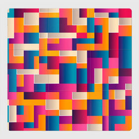 Магнитный плакат 3Х3 с принтом Геометрический фигуры яркие в Кировске, Полимерный материал с магнитным слоем | 9 деталей размером 9*9 см | абстракция | геометрия | игра | кубы | лего | математика | прямоугольники | текстура | узор | фигуры | хаотичный | яркие