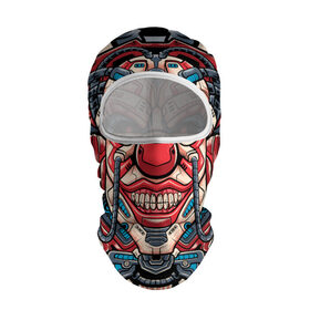 Балаклава 3D с принтом Механический клоун в Кировске, 100% полиэстер, ткань с особыми свойствами — Activecool | плотность 150–180 г/м2; хорошо тянется, но при этом сохраняет форму. Закрывает шею, вокруг отверстия для глаз кайма. Единый размер | Тематика изображения на принте: clown | cyberpunk | evil | head | mask | mechanical | rage | robot | skull | арт | гнев | голова | демон | злой | киберпанк | клоун | маска | механический | монстр | робот | череп