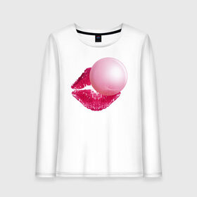 Женский лонгслив хлопок с принтом BubbleGum Lips в Кировске, 100% хлопок |  | bubble | bubblegum | day | gum | heart | kiss | lips | love | romantic | valentine | valentines | амур | валентина | влюбленные | влюбленных | всех | губы | день | жвачка | любовь | поцелуй | романтика | романтичность | святого | сердечк