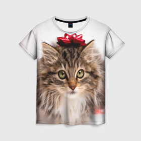 Женская футболка 3D с принтом я лучший подарочек в Кировске, 100% полиэфир ( синтетическое хлопкоподобное полотно) | прямой крой, круглый вырез горловины, длина до линии бедер | бантик | взгляд | глаза | животные | звери | зверь | киса | кисонька | кот | котейка | котик | коты | котэ | кошки | лапы | нос | подарок | подарочек | сюрприз | усы | уши | шерсть