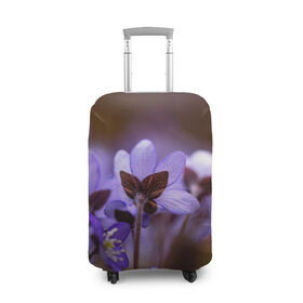 Чехол для чемодана 3D с принтом хрупкий цветок фиалка в Кировске, 86% полиэфир, 14% спандекс | двустороннее нанесение принта, прорези для ручек и колес | flowers | весна | лиловый | макро | нежный | природа | рост | свежесть | сиреневый | фиолетовый | хрупкий | цветик | цветок | цветочек | цветы