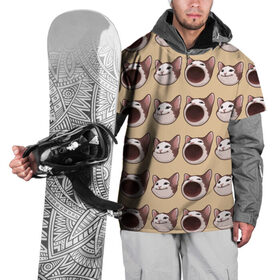 Накидка на куртку 3D с принтом поп кэт в Кировске, 100% полиэстер |  | popping cat | кот | мем