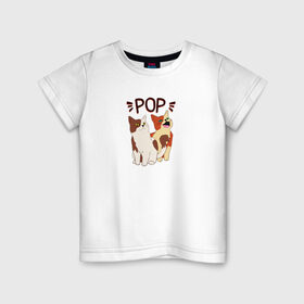 Детская футболка хлопок с принтом Pop Cat в Кировске, 100% хлопок | круглый вырез горловины, полуприлегающий силуэт, длина до линии бедер | art | cat | dj | goer | musician | party | pop | singer | арт | буп | диджей | кот | кошка | музыкант | певец | поп | тусовщик