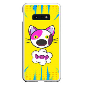 Чехол для Samsung S10E с принтом PoP CaT BooP в Кировске, Силикон | Область печати: задняя сторона чехла, без боковых панелей | boom | meme | pop art | popping | бум | буп кот | котик | мем | поп арт | ретро | стиль