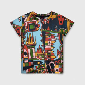 Детская футболка 3D с принтом Сказочная Прага в Кировске, 100% гипоаллергенный полиэфир | прямой крой, круглый вырез горловины, длина до линии бедер, чуть спущенное плечо, ткань немного тянется | город | графика | прага | рисунки | сказка