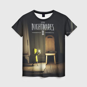 Женская футболка 3D с принтом Little Nightmares 2 в Кировске, 100% полиэфир ( синтетическое хлопкоподобное полотно) | прямой крой, круглый вырез горловины, длина до линии бедер | little nightmares | nightmares | игры | литл найтмейрс | моно | учительница
