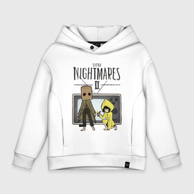 Детское худи Oversize хлопок с принтом Little Nightmares 2 в Кировске, френч-терри — 70% хлопок, 30% полиэстер. Мягкий теплый начес внутри —100% хлопок | боковые карманы, эластичные манжеты и нижняя кромка, капюшон на магнитной кнопке | little nightmares | игра | страшилка | страшная игра | ужас | хоррор