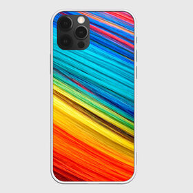 Чехол для iPhone 12 Pro Max с принтом цветной мех диагональ в Кировске, Силикон |  | волокна | геометрия | диагональ | краски | мех | полоски | полосы | радуга | текстура | цвета | яркий