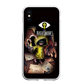 Чехол для iPhone XS Max матовый с принтом Шестая. Little Nightmares в Кировске, Силикон | Область печати: задняя сторона чехла, без боковых панелей | bandai | game | indie | little | little nightmares | namco | nightmares | глаз | игра | игры | инди | карты | квест | ключ | литл найтмейрс | логотипы игр | маленькие | моно | монстр | платформер | рисунок | руки | ужастик | хоррор