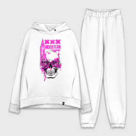 Женский костюм хлопок Oversize с принтом Skull Hooligan в Кировске,  |  | art | body | bones | dead | drawing | face | graffiti | head | hooligan | roses | skeleton | skul | skull | ад | арт | голова | граффити | зло | кости | лицо | металл | очки | розы | рок | скелет | скул | скулл | три черепа | т