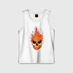 Детская майка хлопок с принтом fire flame skull в Кировске,  |  | art | body | bones | dead | drawing | face | fire | graffiti | head | roses | silent | skeleton | skul | skull | ад | арт | голова | граффити | зло | индеец | кости | огонь | перья | розы | рок | скелет | скул | скулл | три чер