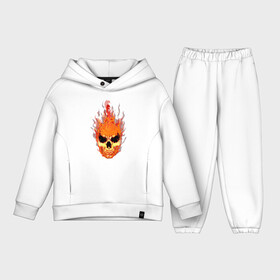 Детский костюм хлопок Oversize с принтом fire flame skull в Кировске,  |  | art | body | bones | dead | drawing | face | fire | graffiti | head | roses | silent | skeleton | skul | skull | ад | арт | голова | граффити | зло | индеец | кости | огонь | перья | розы | рок | скелет | скул | скулл | три чер