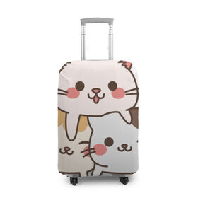 Чехол для чемодана 3D с принтом Игривые кошки в Кировске, 86% полиэфир, 14% спандекс | двустороннее нанесение принта, прорези для ручек и колес | кошка королева | кошки | кошки love | с кошками | хитрая кошка