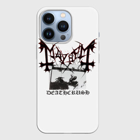 Чехол для iPhone 13 Pro с принтом Mayhem в Кировске,  |  | black | mayhem | metal | music | rock | skull | блэк | гитара | группа | метал | музыка | рок | череп | электрогитара