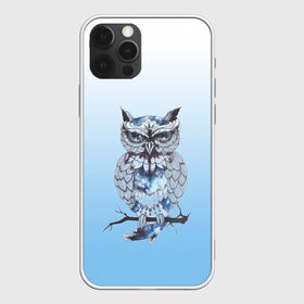 Чехол для iPhone 12 Pro Max с принтом совушка на ветке рисунок в Кировске, Силикон |  | ветка | градиент | дудлинг | минимализм | небесный | птица | птичка | рисунок | сова | совенок | совушка | сыч | филин
