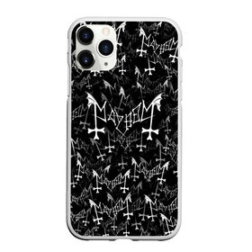 Чехол для iPhone 11 Pro Max матовый с принтом Mayhem в Кировске, Силикон |  | black | death | metal | rock | блэк | майхем | мейхем | метал | паттерн